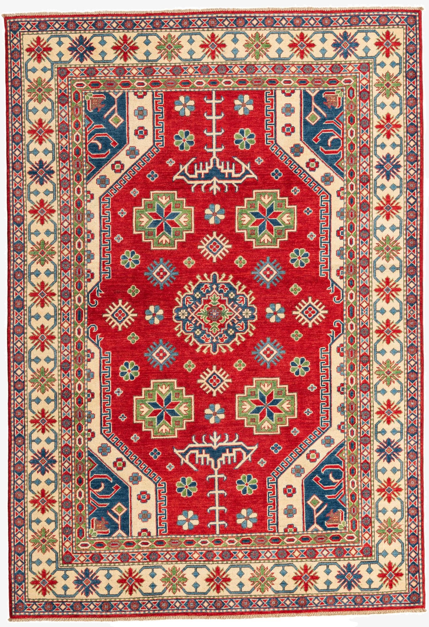 6' 2 x 9'  Hand Knotted Kazak Rug