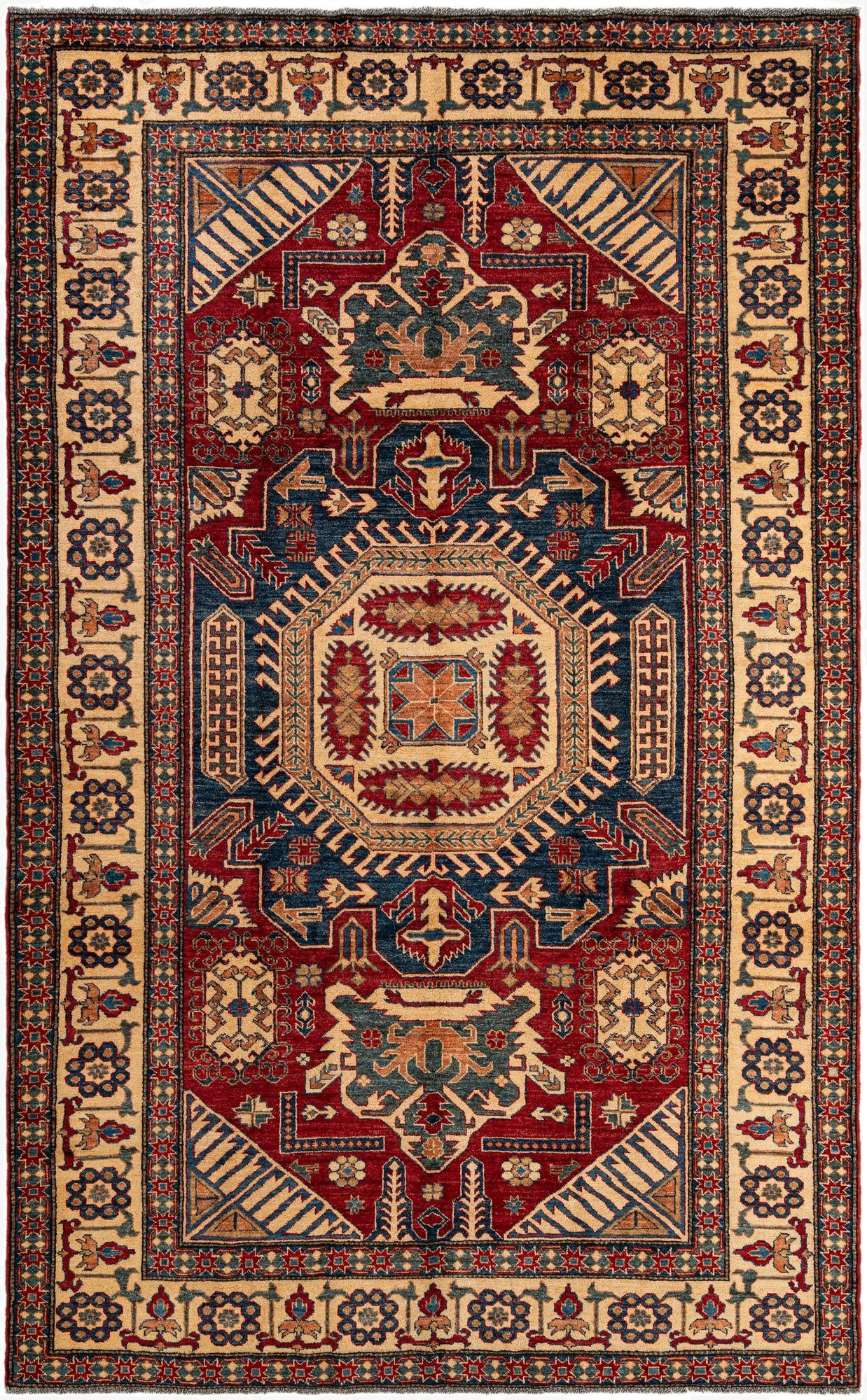 7' 1 x 11'  Hand Knotted Kazak Oriental Wool Rug
