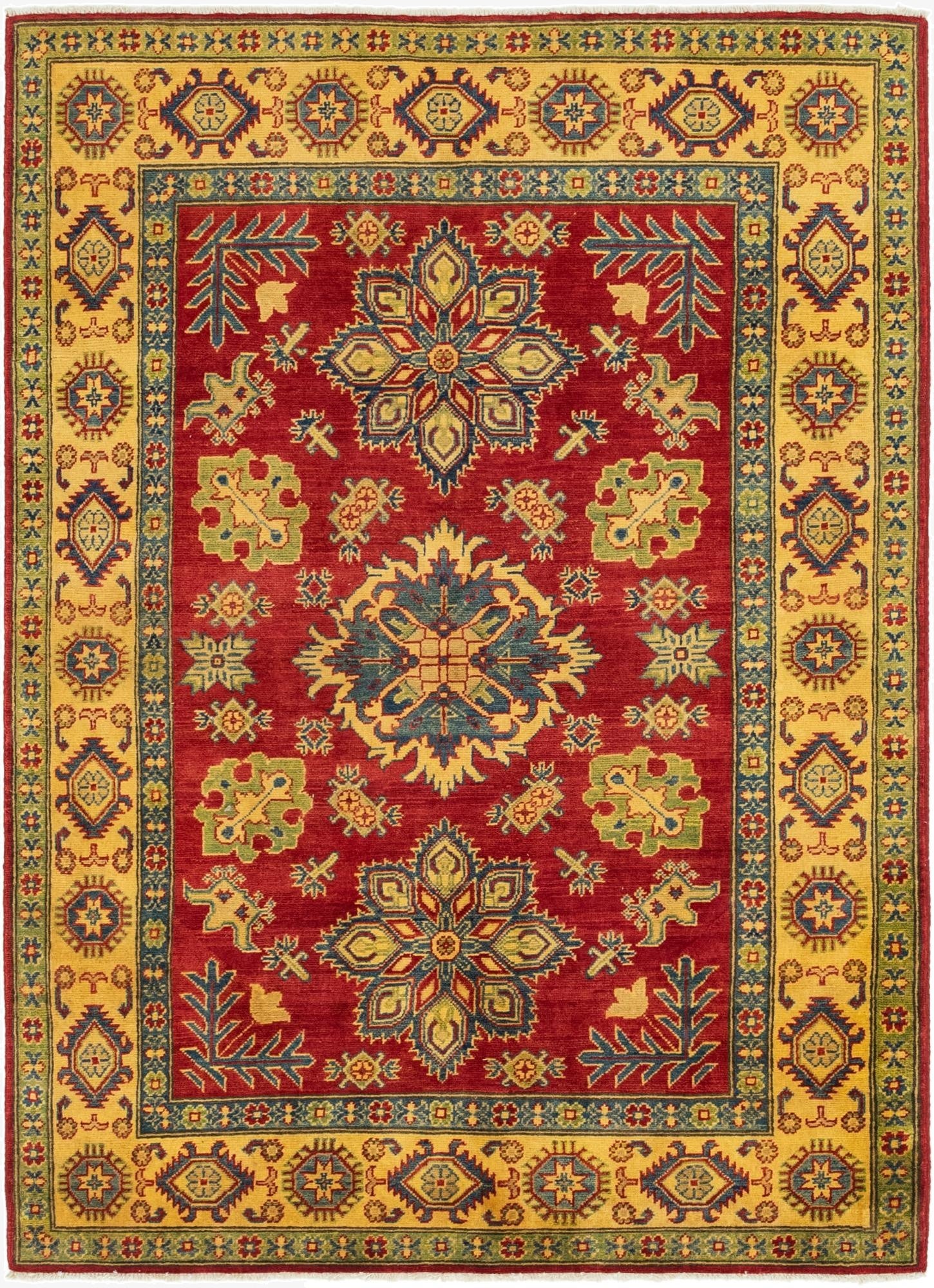 4' 10 x 6' 10  Hand Knotted Kazak Rug