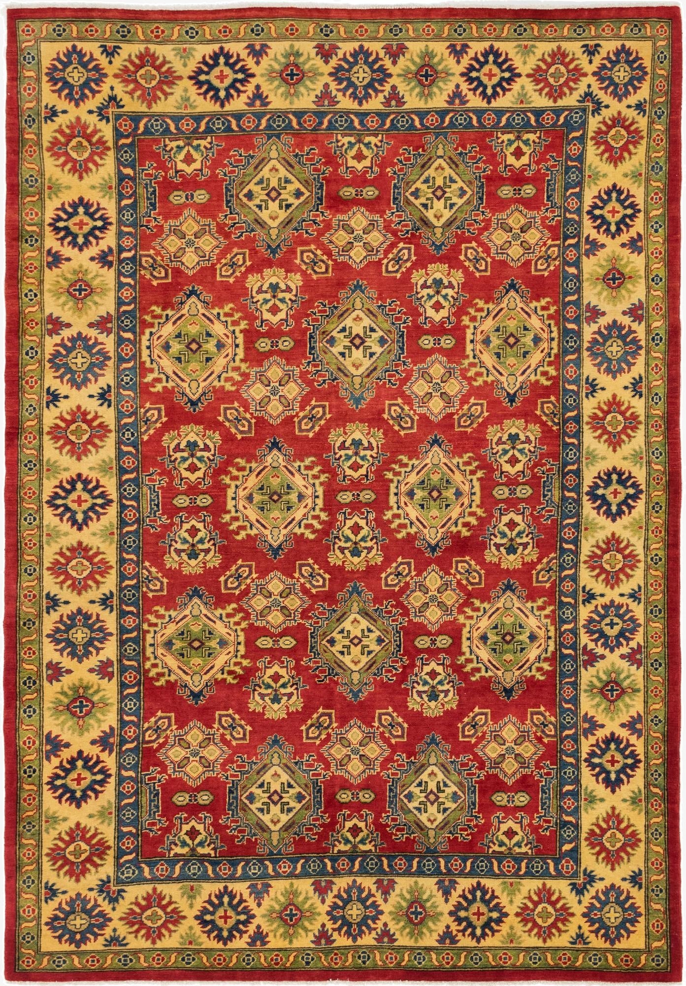 6' 7 x 9' 8  Hand Knotted Kazak Rug