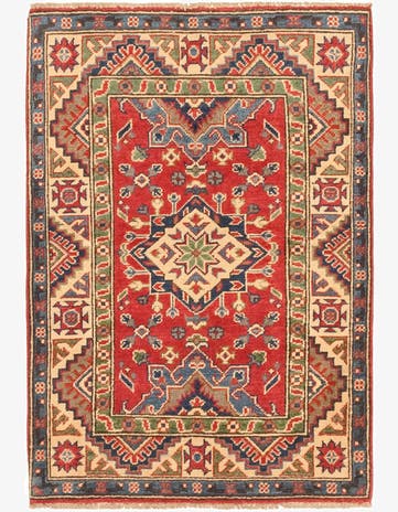 2' 9 x 4' Hand Knotted Kazak Rug