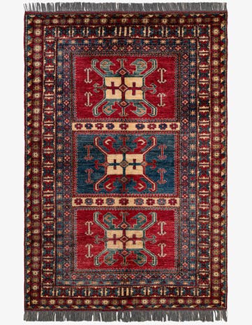 5' 1 x 7' 5 Hand Knotted Kazak Wool Rug