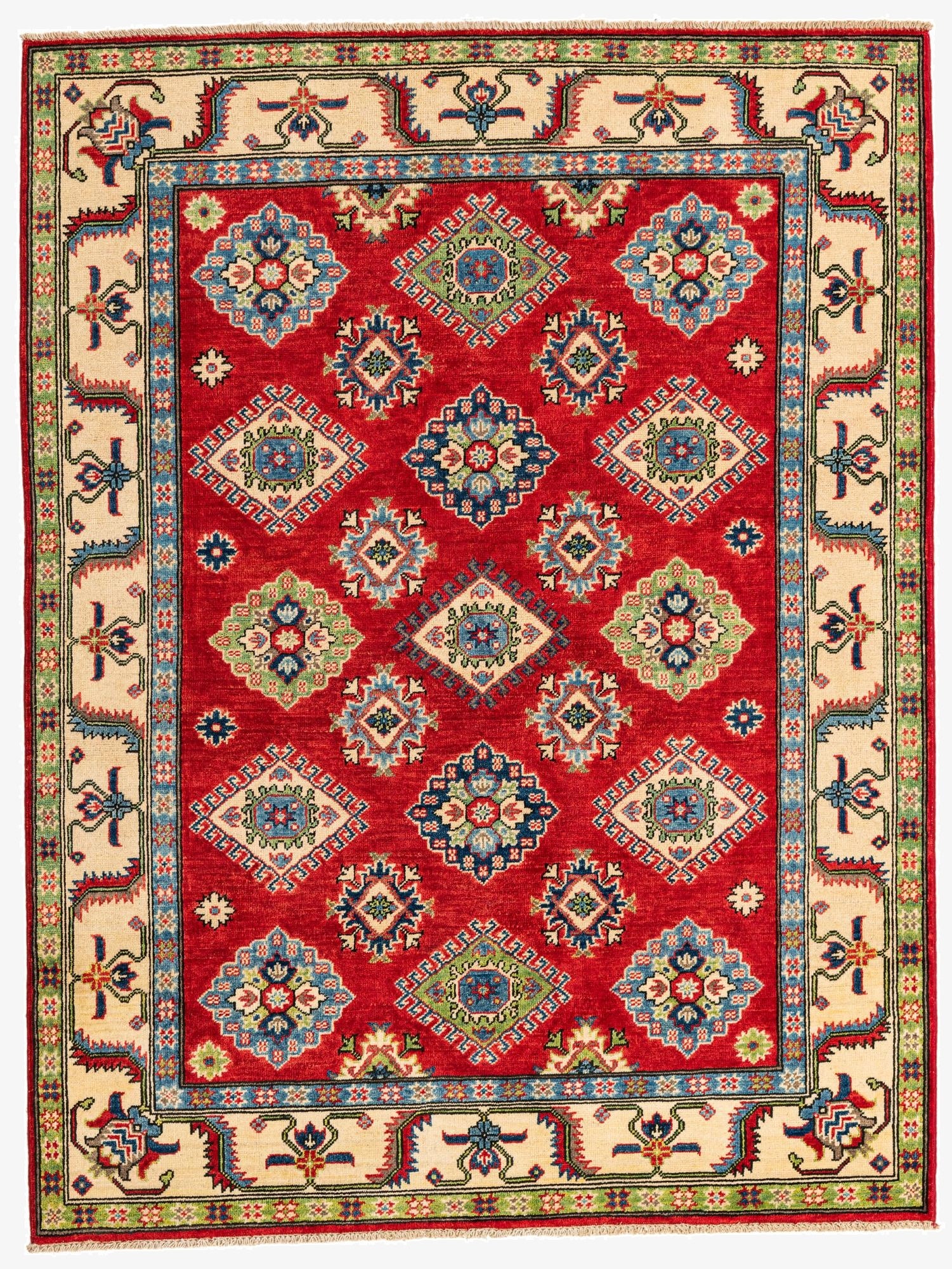 5' x 6' 6  Hand Knotted Kazak Rug