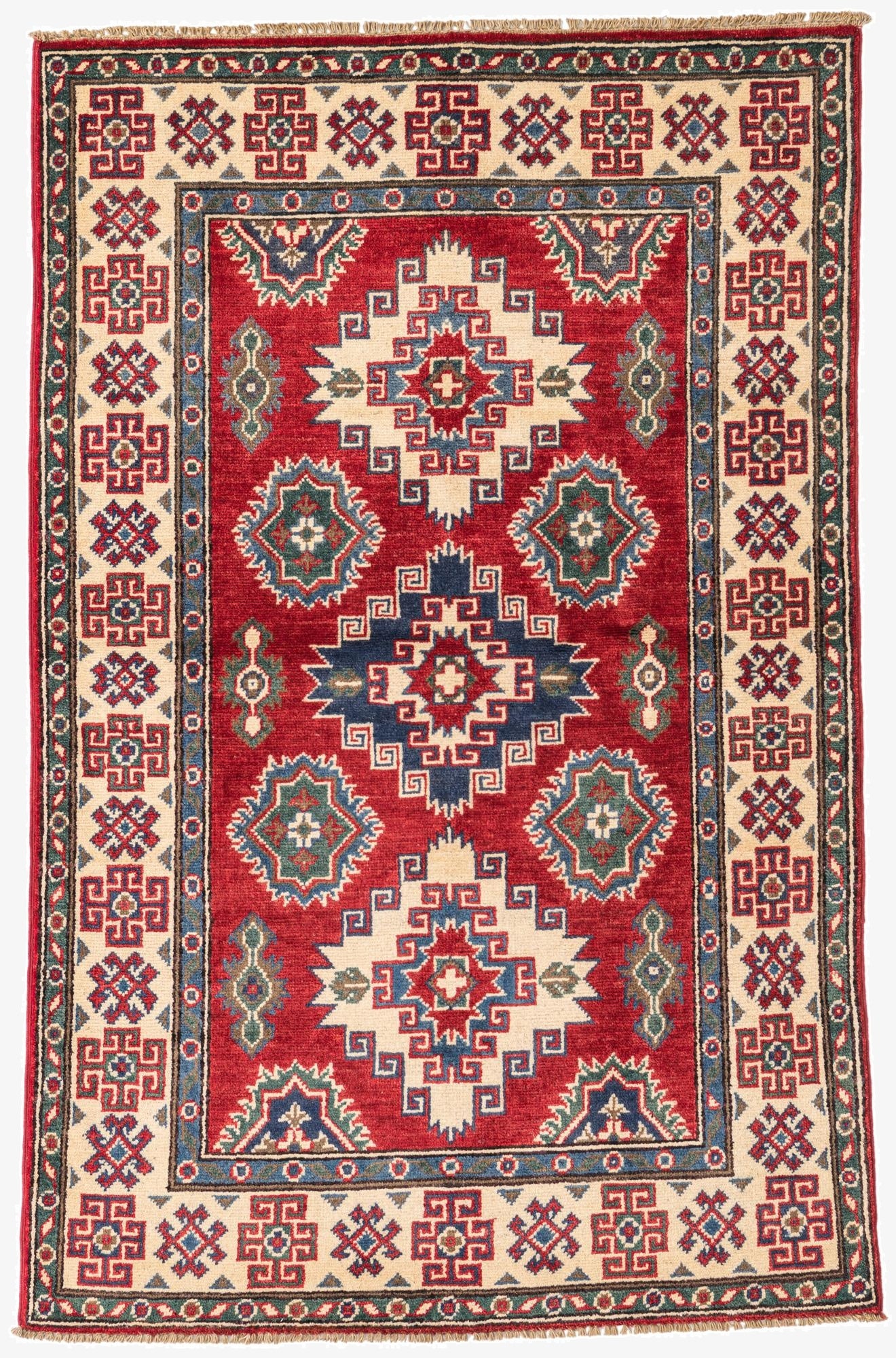 3' 2 x 5'  Hand Knotted Kazak Rug