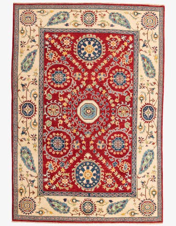6' 7 x 9' 6 Hand Knotted Kazak Rug
