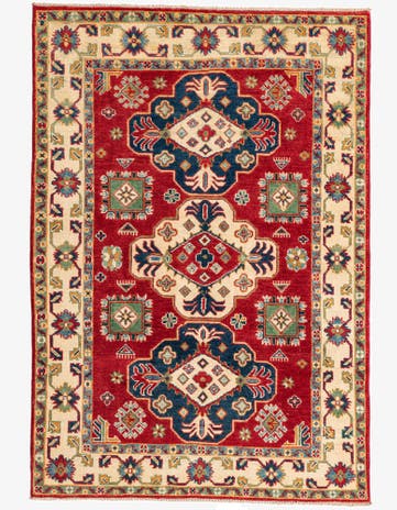 4' x 5' 10 Hand Knotted Kazak Rug