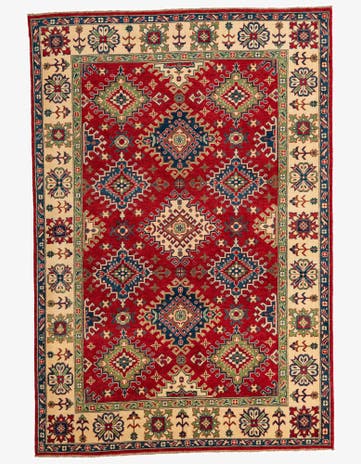 6' 8 x 9' 9 Hand Knotted Kazak Rug