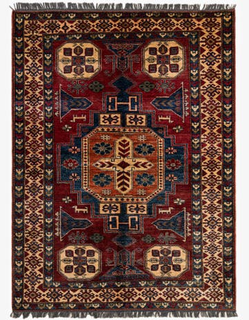 5' x 6' 10 Hand Knotted Kazak Oriental Wool Rug