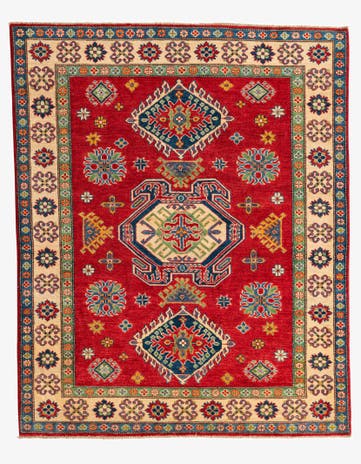 5' 4 x 6' 6 Hand Knotted Kazak Rug