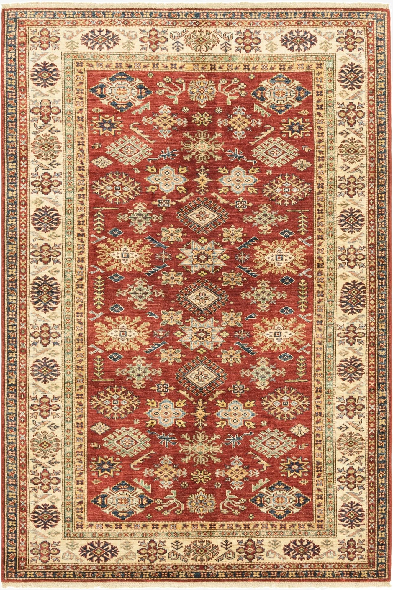 5' 6 x 8' 3  Hand Knotted Kazak Oriental Rug