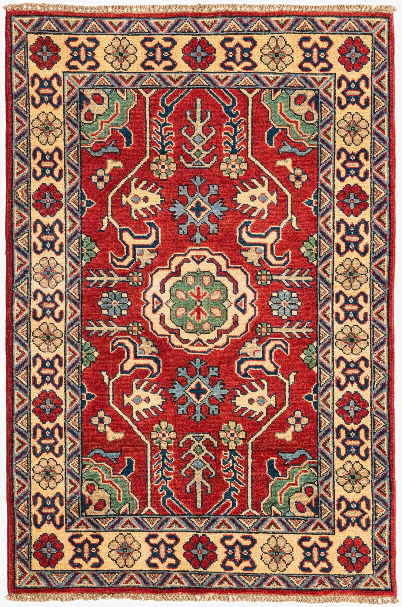 3' 4 x 5'  Hand Knotted Kazak Rug