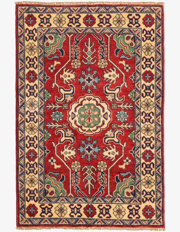 3' 4 x 5' Hand Knotted Kazak Rug
