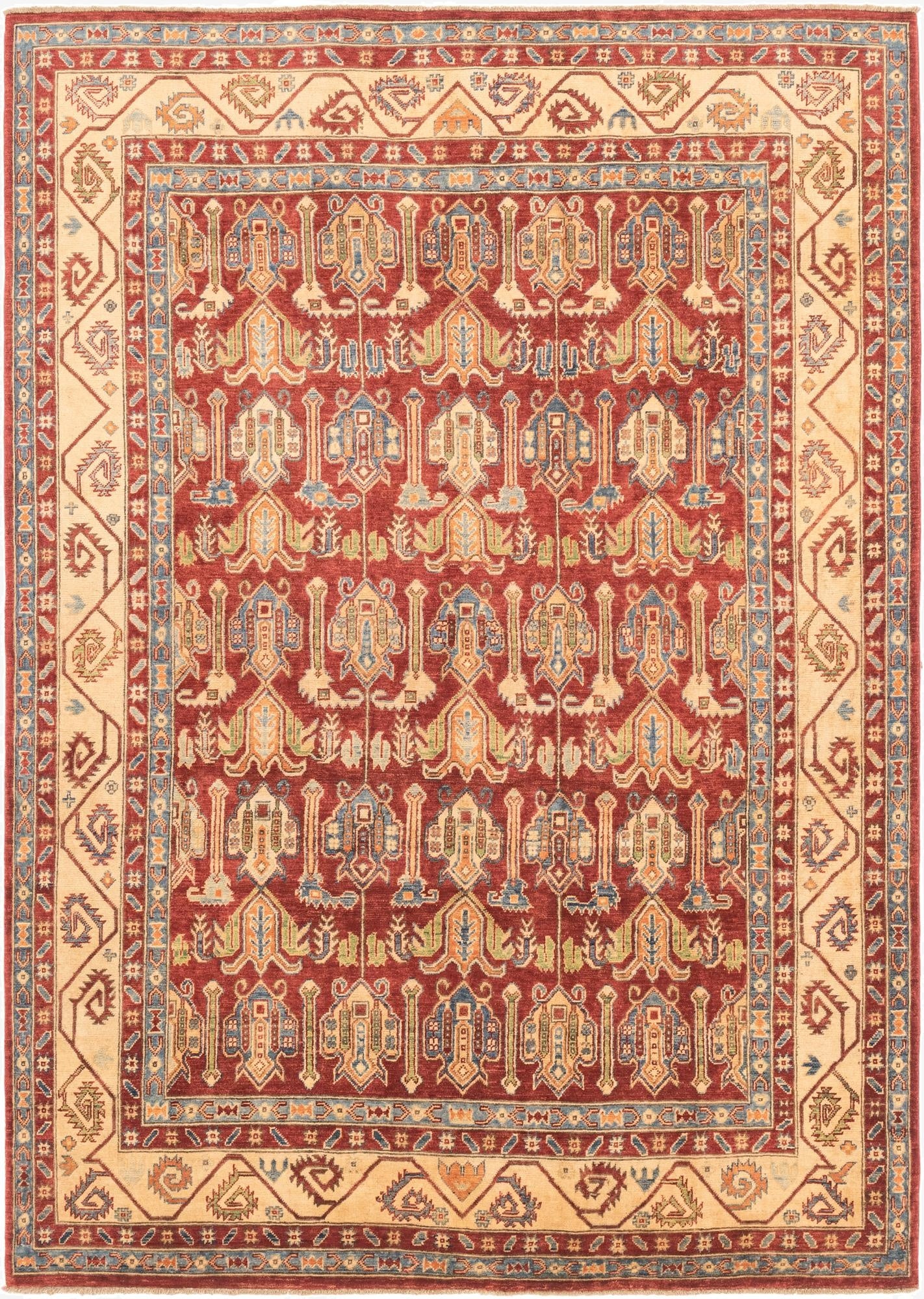 6' 8 x 9' 5  Hand Knotted Kazak Rug