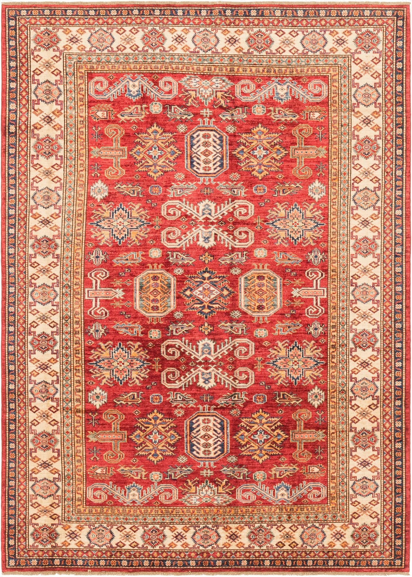 5' 9 x 8' 2  Hand Knotted Kazak Oriental Rug