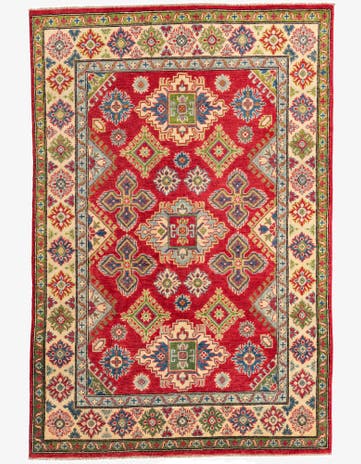 4' 10 x 7' 4 Hand Knotted Kazak Rug