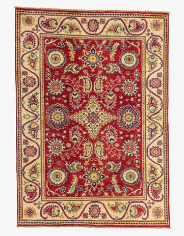 4' x 5' 9 Hand Knotted Kazak Rug