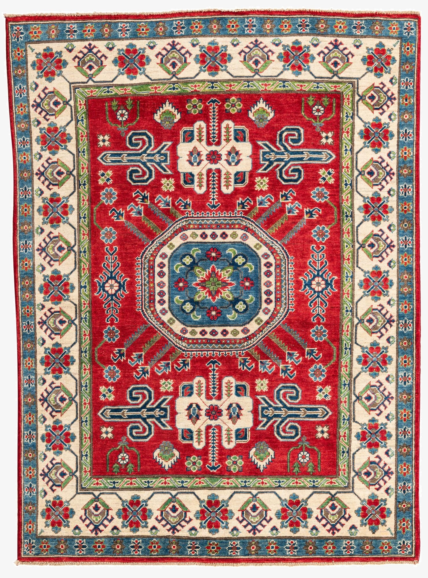 5' x 6' 8  Hand Knotted Kazak Rug