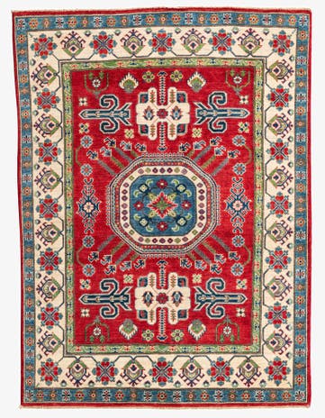 5' x 6' 8 Hand Knotted Kazak Rug
