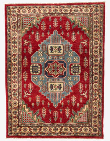 4' x 5' 5 Hand Knotted Kazak Rug
