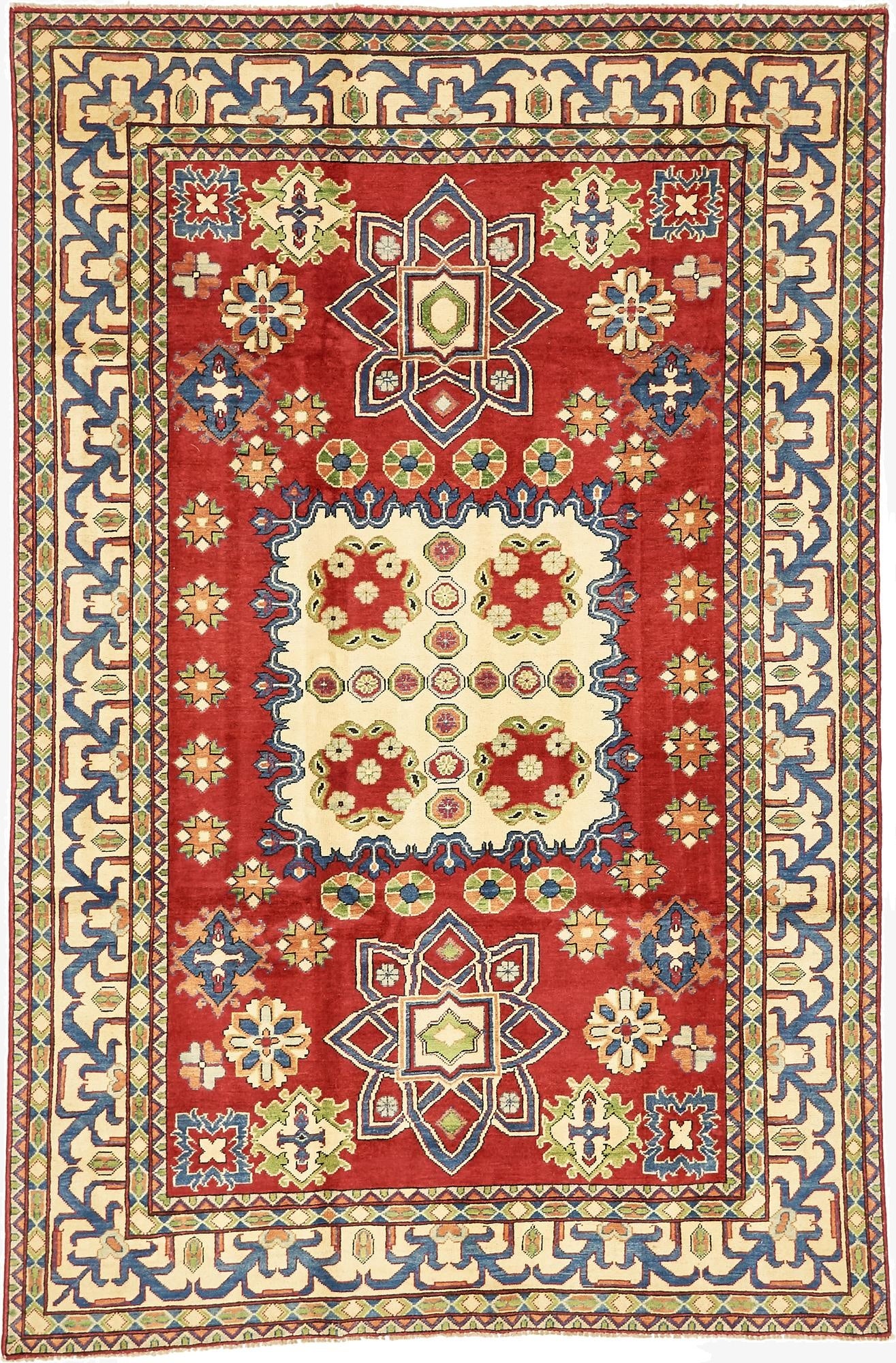 6' 6 x 9' 10  Hand Knotted Kazak Oriental Rug