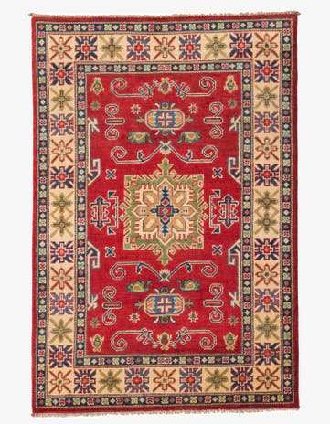 3' 4 x 5' Hand Knotted Kazak Rug