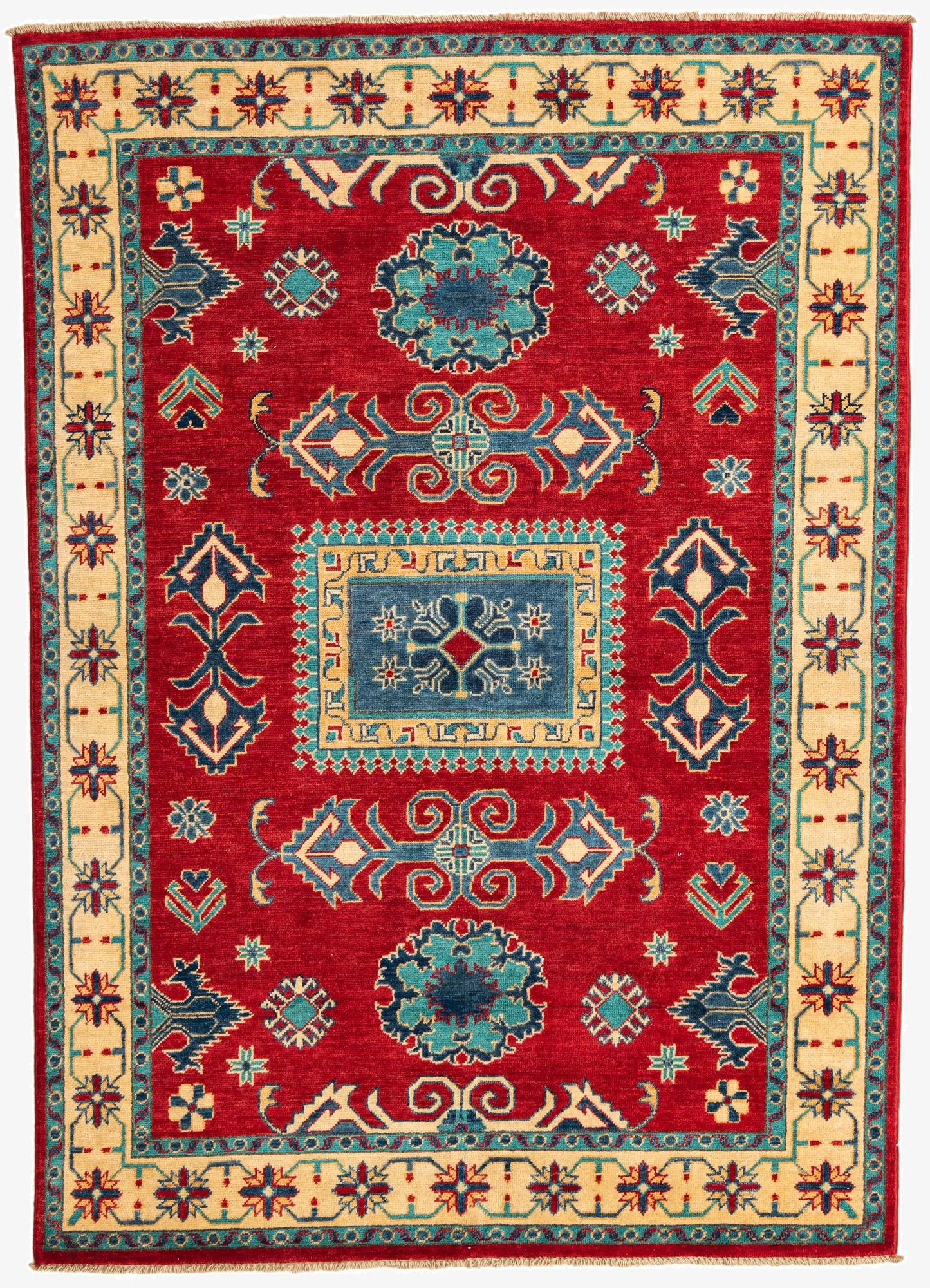 4' 10 x 7'  Hand Knotted Kazak Rug