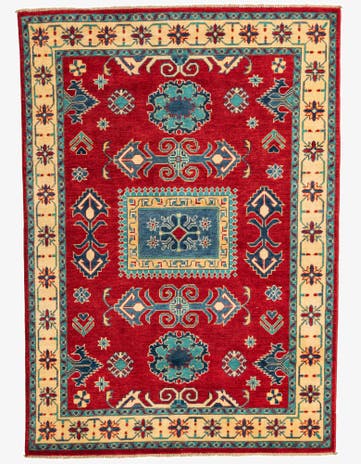 4' 10 x 7' Hand Knotted Kazak Rug