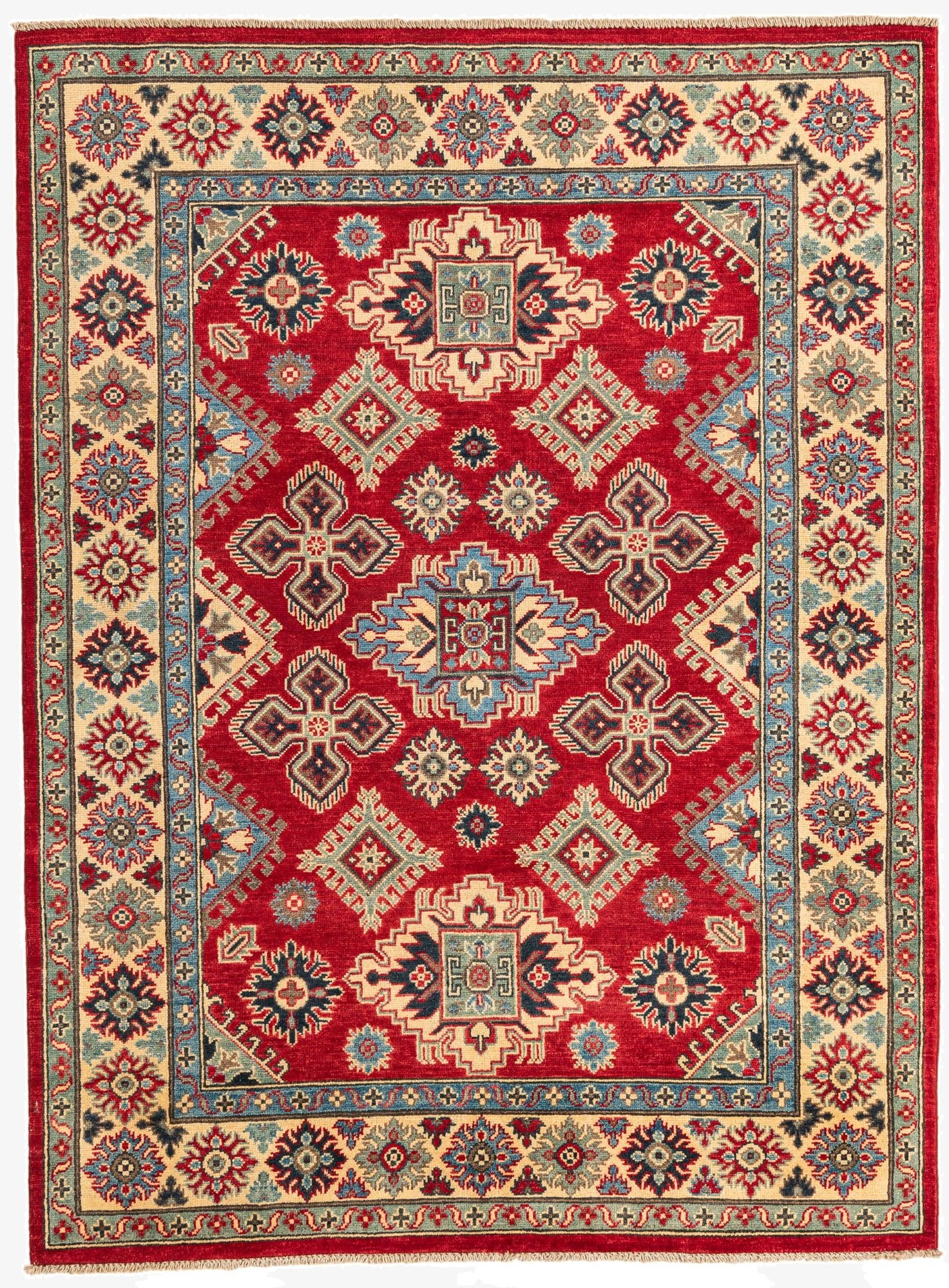 5' x 6' 8  Hand Knotted Kazak Rug