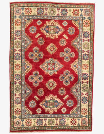 4' x 6' 1 Hand Knotted Kazak Rug