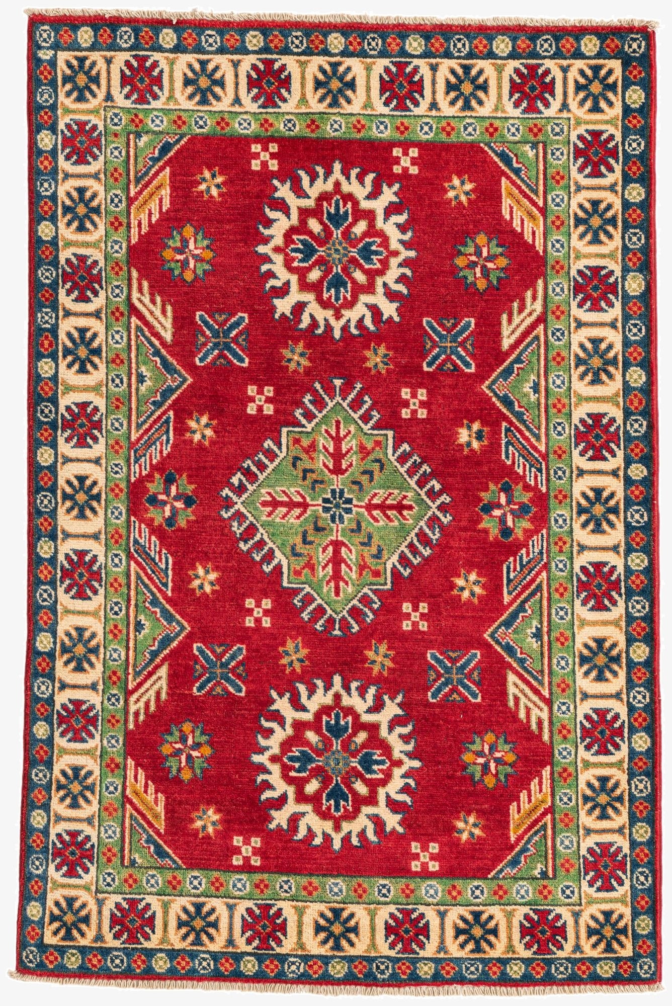 3' 2 x 5'  Hand Knotted Kazak Rug
