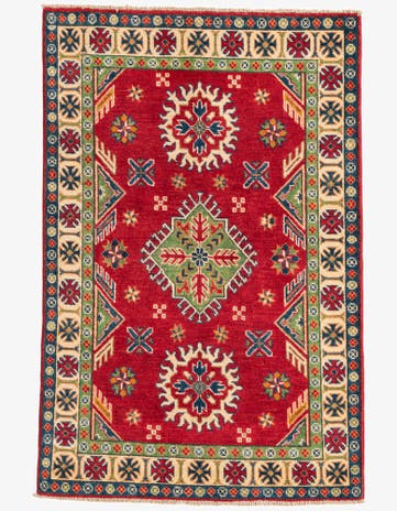 3' 2 x 5' Hand Knotted Kazak Rug
