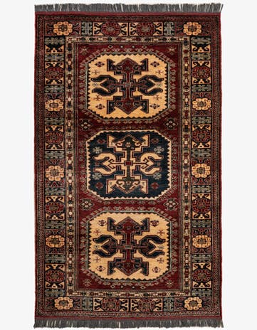 4' 1 x 6' 8 Hand Knotted Kazak Wool Rug
