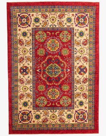 6' 7 x 9' 6 Hand Knotted Kazak Rug