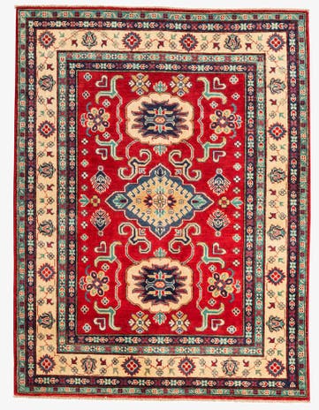 5' 2 x 6' 9 Hand Knotted Kazak Rug