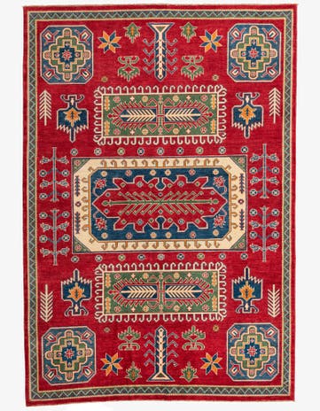 6' 7 x 9' 6 Hand Knotted Kazak Rug