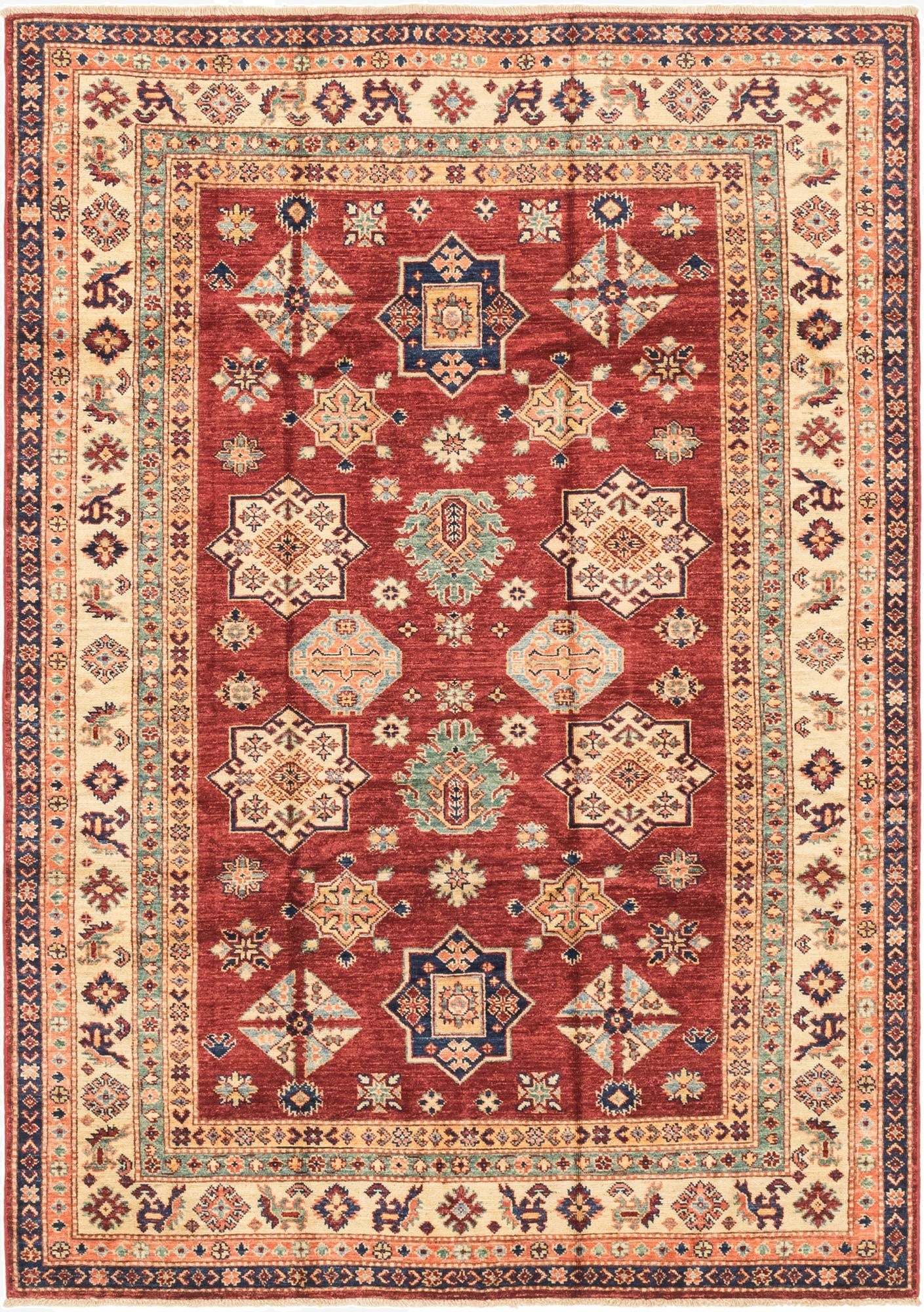 5' 7 x 7' 11  Hand Knotted Kazak Oriental Rug