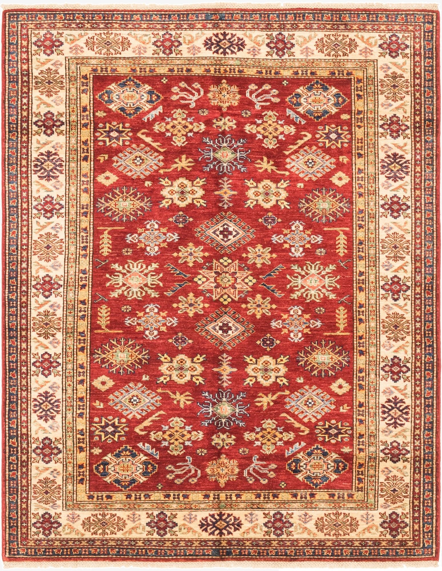 4' 11 x 6' 3  Hand Knotted Kazak Oriental Rug