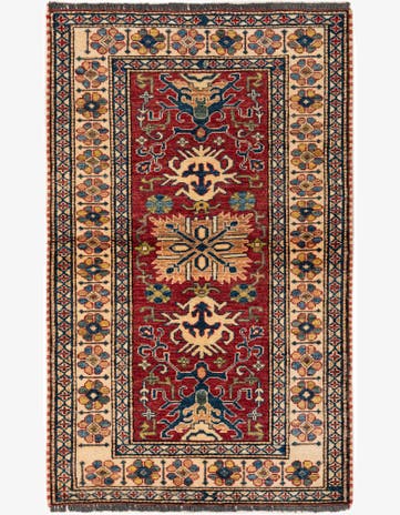 3' x 4' 10 Hand Knotted Kazak Wool Rug