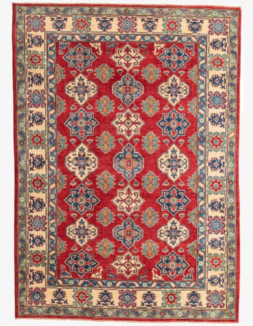 6' 7 x 9' 4 Hand Knotted Kazak Rug