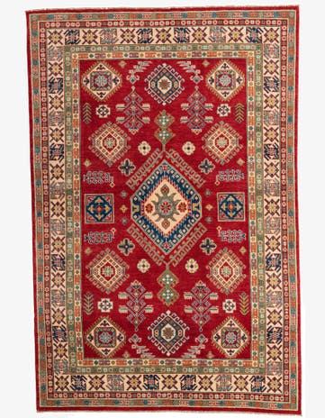 6' 5 x 9' 7 Hand Knotted Kazak Rug