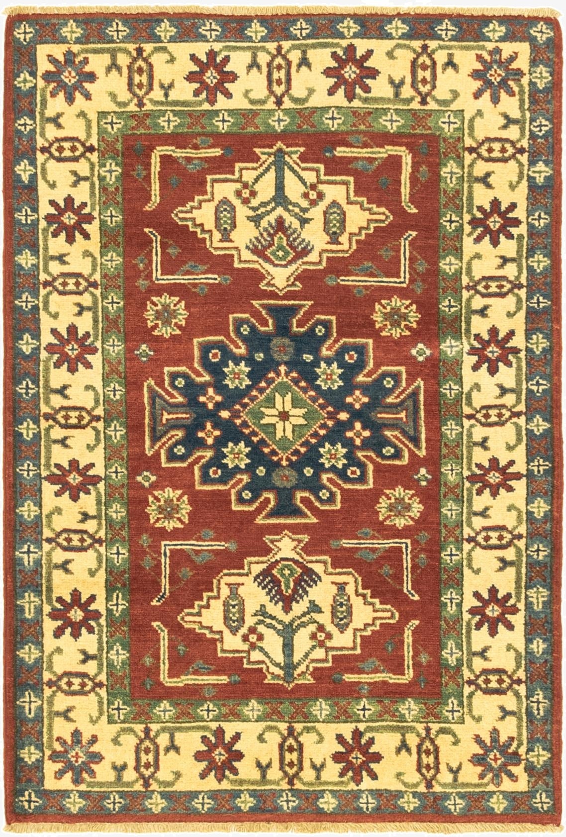 2' 9 x 4' 1  Hand Knotted Kazak Rug