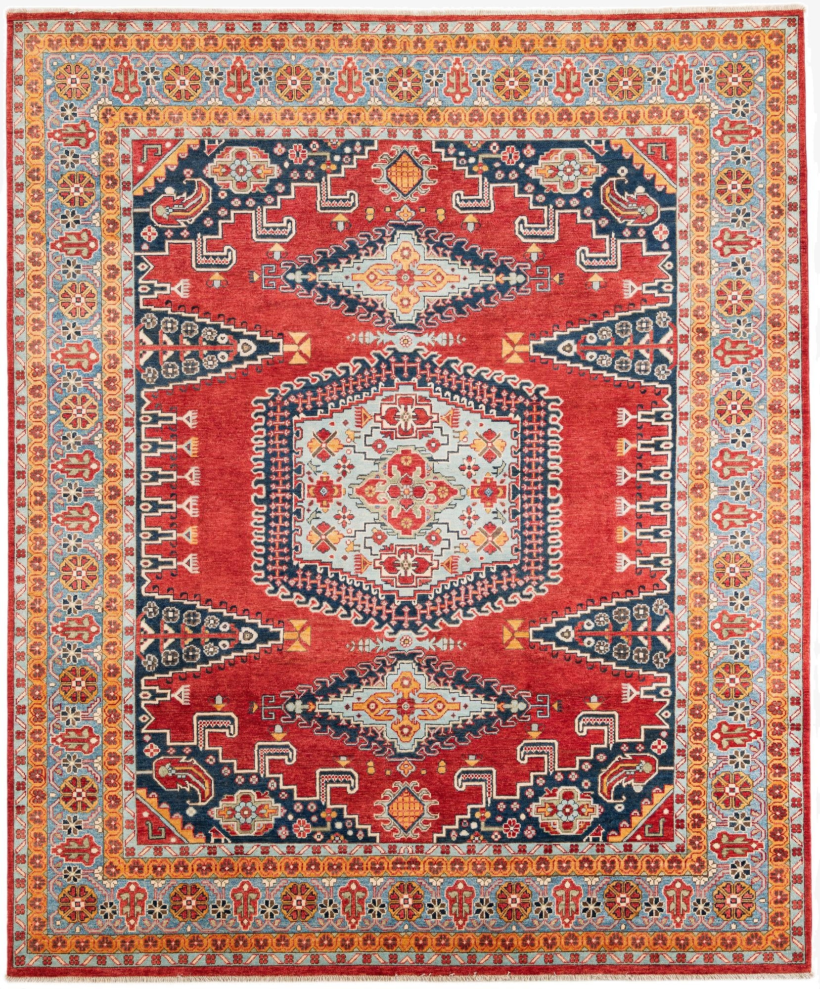 8' 3 x 9' 10  Hand Knotted Kazak Rug