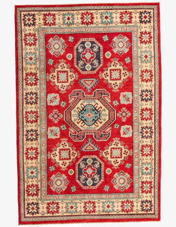 6' 7 x 10' Hand Knotted Kazak Rug