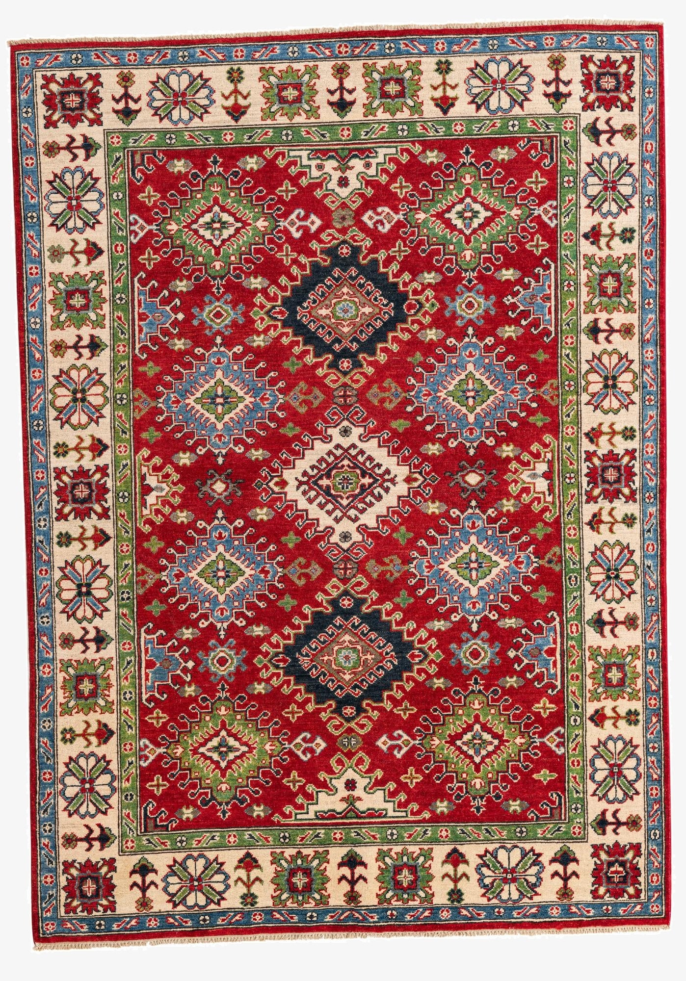 5' 7 x 7' 10  Hand Knotted Kazak Rug