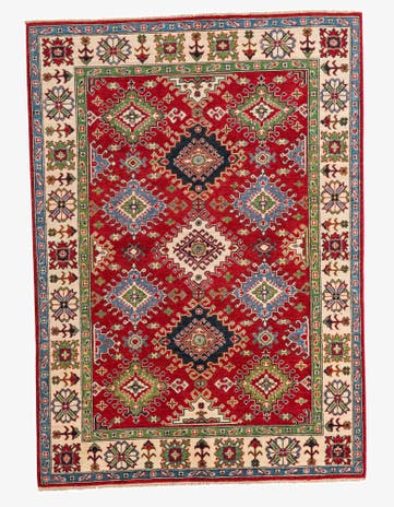 5' 7 x 7' 10 Hand Knotted Kazak Rug