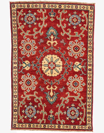 3' 3 x 5' Hand Knotted Kazak Rug
