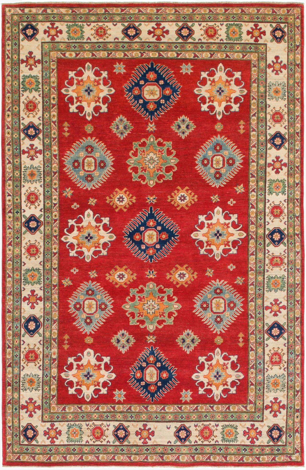 6' 6 x 10' 2  Hand Knotted Kazak Rug