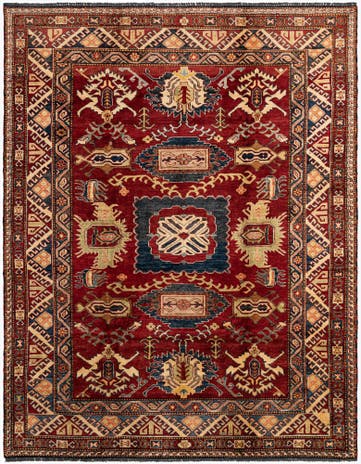 6' 3 x 7' 10 Hand Knotted Kazak Oriental Wool Rug