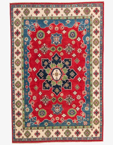 6' 8 x 10' Hand Knotted Kazak Rug