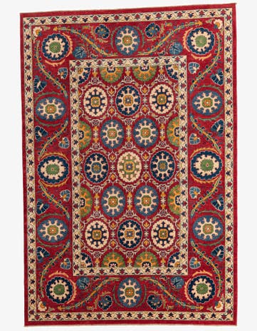 6' 8 x 9' 8 Hand Knotted Kazak Rug